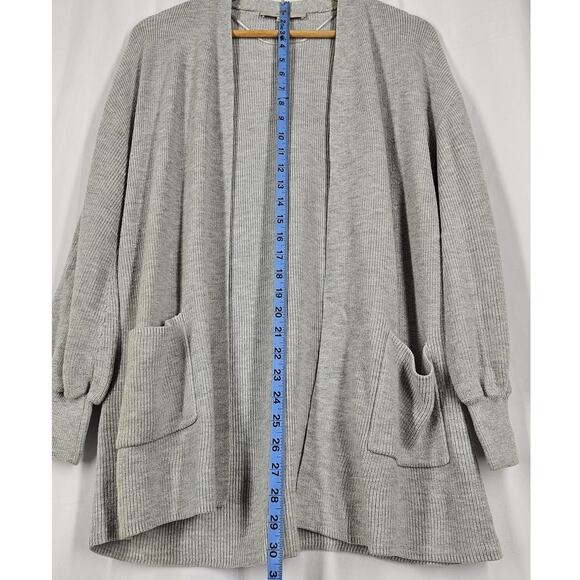 LOFT WOMEN'S HEATHER GRAY CARDIGAN SWEATER – SIZE XXS – OPEN FRONT COZY ELEGANCE - Picture 7 of 11